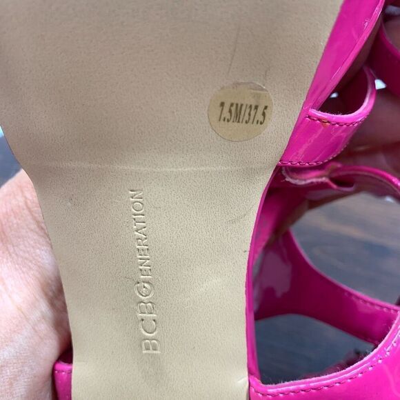 BCBGeneration Womens Preize Leather Platform Slingback Stiletto Sandals Pink 7.5 - Picture 9 of 11